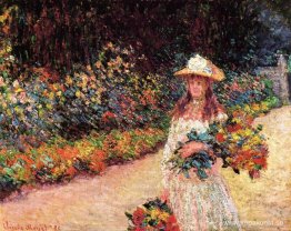 Ung flicka i trädgården på Giverny Ung flicka i trädgården på Giverny