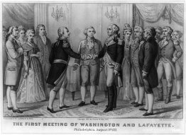 Första mötet mellan Washington och Lafayette Första mötet mellan Washington och Lafayette