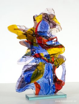 ingen titel färgstark abstrakt glaskonst - skulptur i fusionstek ingen titel färgstark abstrakt glaskonst - skulptur i fusionstek