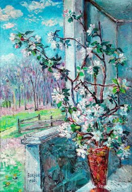 Blommande gren i en vas Blommande gren i en vas