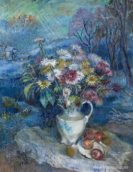 Blommor i vit vas Blommor i vit vas