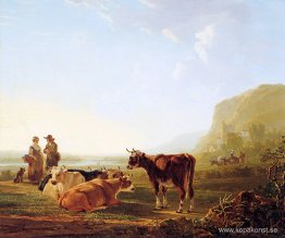 Landskap med vilande kor Landskap med vilande kor