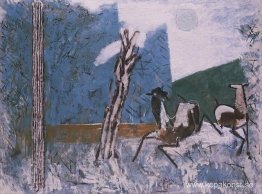 Skrämda rådjur i månsken Skrämda rådjur i månsken