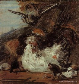 En höna och hennes kycklingar (efter Melchior d'Hondecoeter) En höna och hennes kycklingar (efter Melchior d'Hondecoeter)