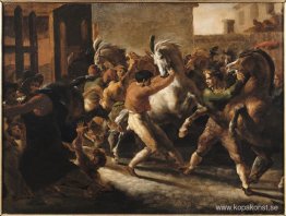 Studie för rasen av barbarhästarna Studie för rasen av barbarhästarna