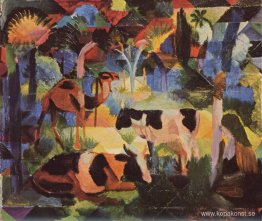 Landskap med kor och en kamel Landskap med kor och en kamel