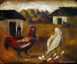 Höna med kyckling Höna med kyckling