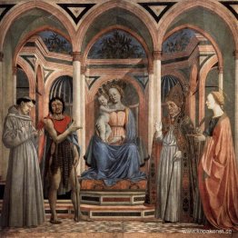 Madonna och barn med St. Lucy, St. Francis, St. Nicolas och St. Madonna och barn med St. Lucy, St. Francis, St. Nicolas och St.
