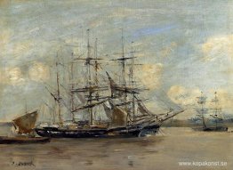 Le Havre, tremästare för ankar i hamnen Le Havre, tremästare för ankar i hamnen