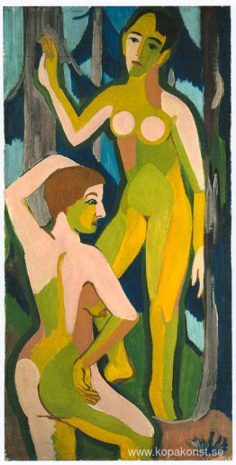 Två nakenbilder i skogen II Två nakenbilder i skogen II