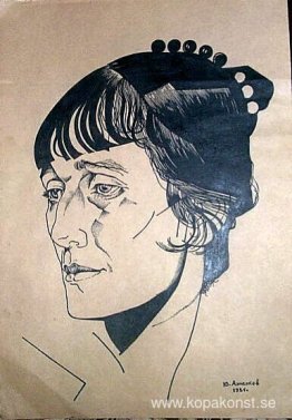 Porträtt av poeten Anna Akhmatova Porträtt av poeten Anna Akhmatova