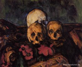 Tre dödskallar på en mönstrad matta Tre dödskallar på en mönstrad matta