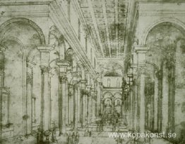 Perspektivteckning för kyrkan Santo Spirito i Florens Perspektivteckning för kyrkan Santo Spirito i Florens