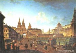 Utsikt över Voskresensky och Nikolsky Gates och Neglinny Bridge Utsikt över Voskresensky och Nikolsky Gates och Neglinny Bridge
