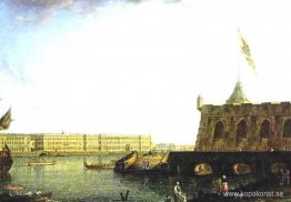 Utsikt över fästningen St. Peter och Paul och Palace Embankmant Utsikt över fästningen St. Peter och Paul och Palace Embankmant