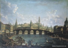 Utsikt över Kreml och Kamenny-bron i Moskva Utsikt över Kreml och Kamenny-bron i Moskva