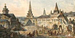 Johannes Döparens kyrka, Borovitskaya-tornet och Stablings prika Johannes Döparens kyrka, Borovitskaya-tornet och Stablings prika