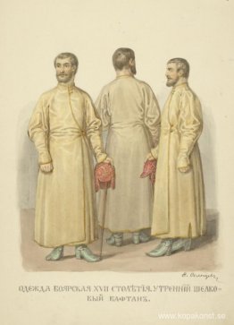 Mobleman Kläder från XVII-talet. Morgon siden kaftan Mobleman Kläder från XVII-talet. Morgon siden kaftan