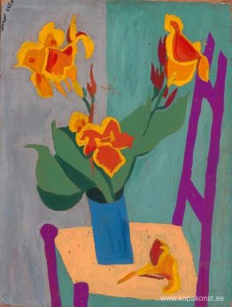 Stilleben - stol och blommor Stilleben - stol och blommor