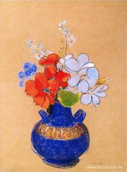 Blommor i en blå vas Blommor i en blå vas