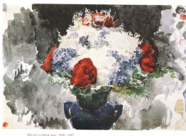 Blommor i en blå vas Blommor i en blå vas