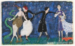 Euridice och hennes orm, två tangodansare och St Francis. Kostym Euridice och hennes orm, två tangodansare och St Francis. Kostym