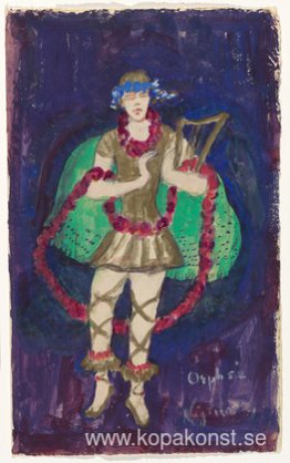 Kostymdesign (Nijinsky) för konstnärens balett "Orphée of the Qu Kostymdesign (Nijinsky) för konstnärens balett "Orphée of the Qu