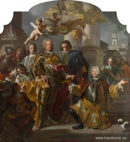 Gundaker greve Althann överlämnar till kejsaren Karl VI (Karl II Gundaker greve Althann överlämnar till kejsaren Karl VI (Karl II