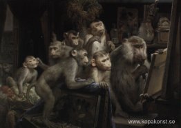 Apor och målning Apor och målning