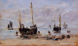 Berck, fiskare vid lågvatten Berck, fiskare vid lågvatten