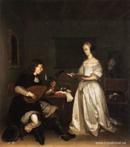 Duetten: Singer och Theorbo Player Duetten: Singer och Theorbo Player