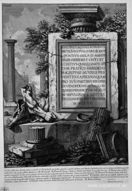 De romerska fornminnena, t. 3, skylt XLIII. Nötter, fragment av De romerska fornminnena, t. 3, skylt XLIII. Nötter, fragment av