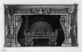 Öppen spis: i frisen ryton till två hästhuvuden, höfter 4 karyat Öppen spis: i frisen ryton till två hästhuvuden, höfter 4 karyat