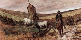 Berittener Hirte und Kühe Berittener Hirte und Kühe