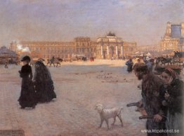 La Place du Carrousel, Paris: Ruinerna av Tuilerierna La Place du Carrousel, Paris: Ruinerna av Tuilerierna