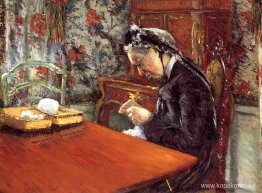 Porträtt av Mademoiselle Boissiere stickning Porträtt av Mademoiselle Boissiere stickning