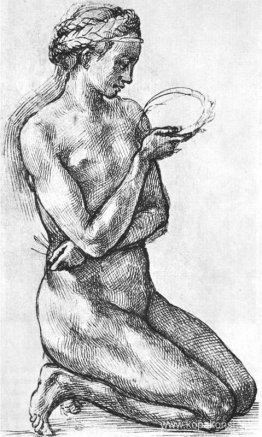 Naken kvinna på knäna Naken kvinna på knäna