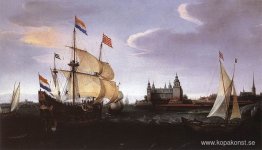 Ankomst av en holländsk tremästare till Schloss Kronberg Ankomst av en holländsk tremästare till Schloss Kronberg