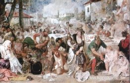 De festande bojarerna tagna av överraskning av Vlad the Impalers De festande bojarerna tagna av överraskning av Vlad the Impalers