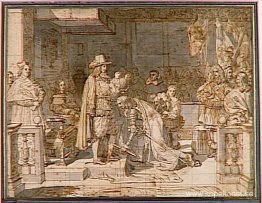 Filip V överlämnar det gyllene skinnet till hertigen av Berwick Filip V överlämnar det gyllene skinnet till hertigen av Berwick