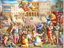 Katarina av Siena eskorterade påven Gregorius XI i Rom den 17 ja Katarina av Siena eskorterade påven Gregorius XI i Rom den 17 ja