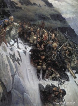 Ryska trupper under Suvorov korsar Alperna Ryska trupper under Suvorov korsar Alperna