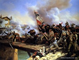 Napoleon Bonaparte leder sina trupper över Arcols bron Napoleon Bonaparte leder sina trupper över Arcols bron