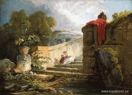 En scen på tomten till Villa Farnese, Rom En scen på tomten till Villa Farnese, Rom