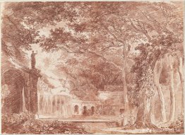 Den ovala fontänen i trädgårdarna i Villa d'Este, Tivoli Den ovala fontänen i trädgårdarna i Villa d'Este, Tivoli