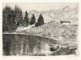 Sjön "Retaud" i kantonen Vaud, Schweiz nära Col de Pillon Sjön "Retaud" i kantonen Vaud, Schweiz nära Col de Pillon