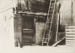 Ladugård i byn Aux Posses-Dessous, kanton Vaud - fotoetsning, tr Ladugård i byn Aux Posses-Dessous, kanton Vaud - fotoetsning, tr
