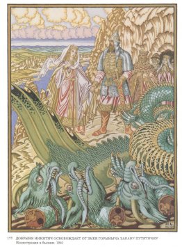 Illustration för eposet "Dobrynya Nikitich och Zmey Gorynych" Illustration för eposet "Dobrynya Nikitich och Zmey Gorynych"