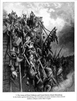 Prästen Volkmars och greve Emocios armé attackerar Merseburg Prästen Volkmars och greve Emocios armé attackerar Merseburg