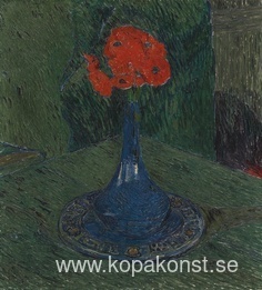 Vallmo i blå vas